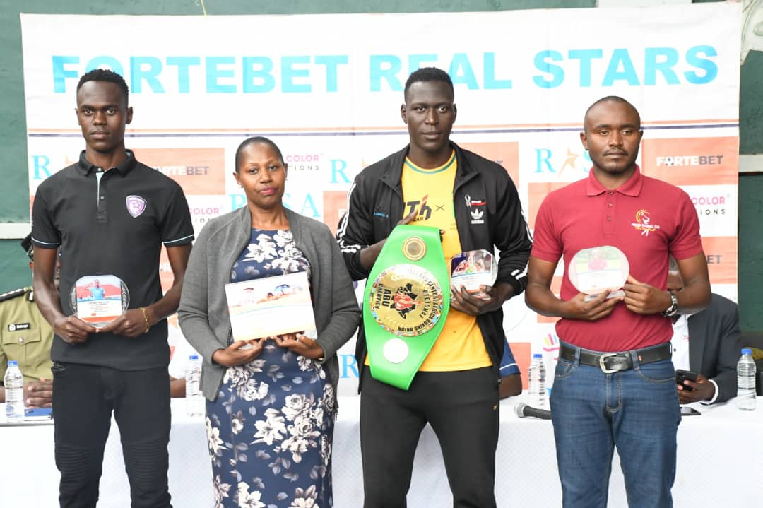 Charles Muhangi scoops Lifetime achievement accolade from Fortebet Real Stars sports monthly awards. Charles Muhangi scoops Lifetime achievement accolade from Fortebet Real Stars sports monthly awards.